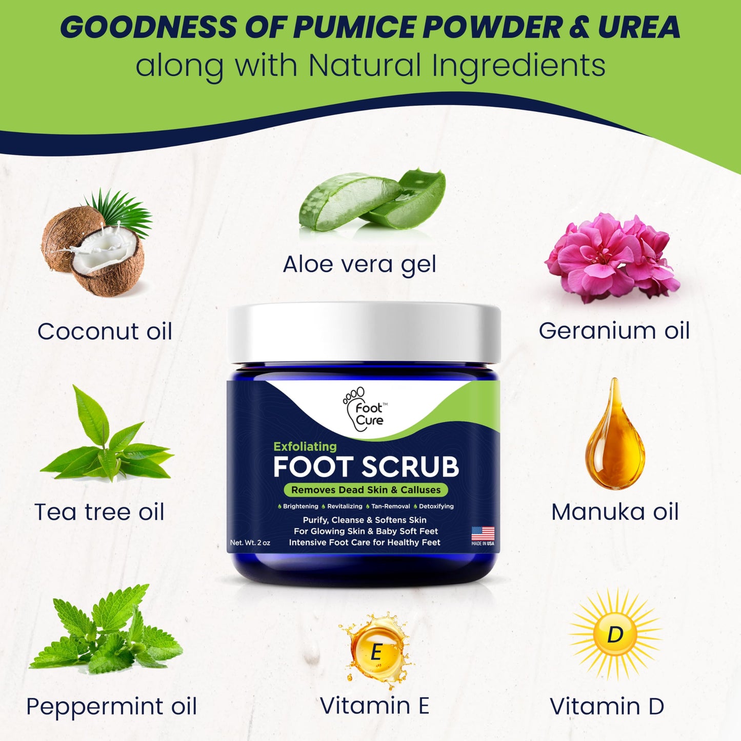 Exfoliating Foot Scrub with Pumice Stone Powder - 1 Pack