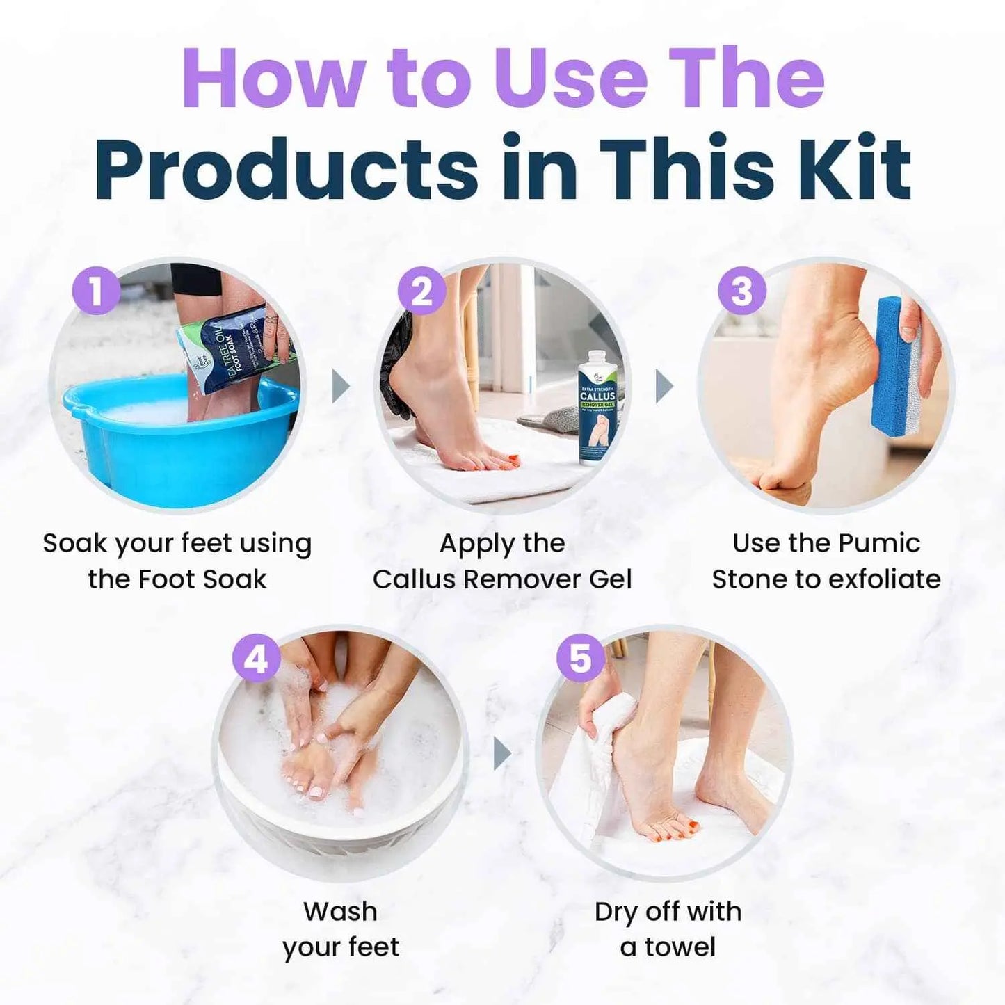 Lavender Foot Soak & Callus Remover Gel Kit Foot Cure