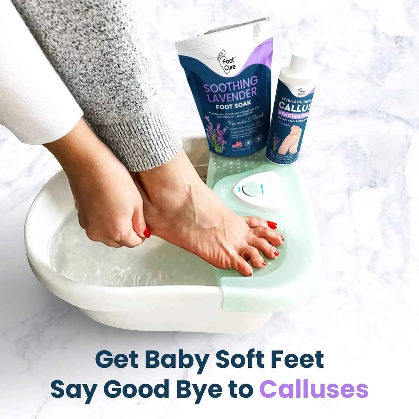 Lavender Foot Soak & Callus Remover Gel Kit Foot Cure