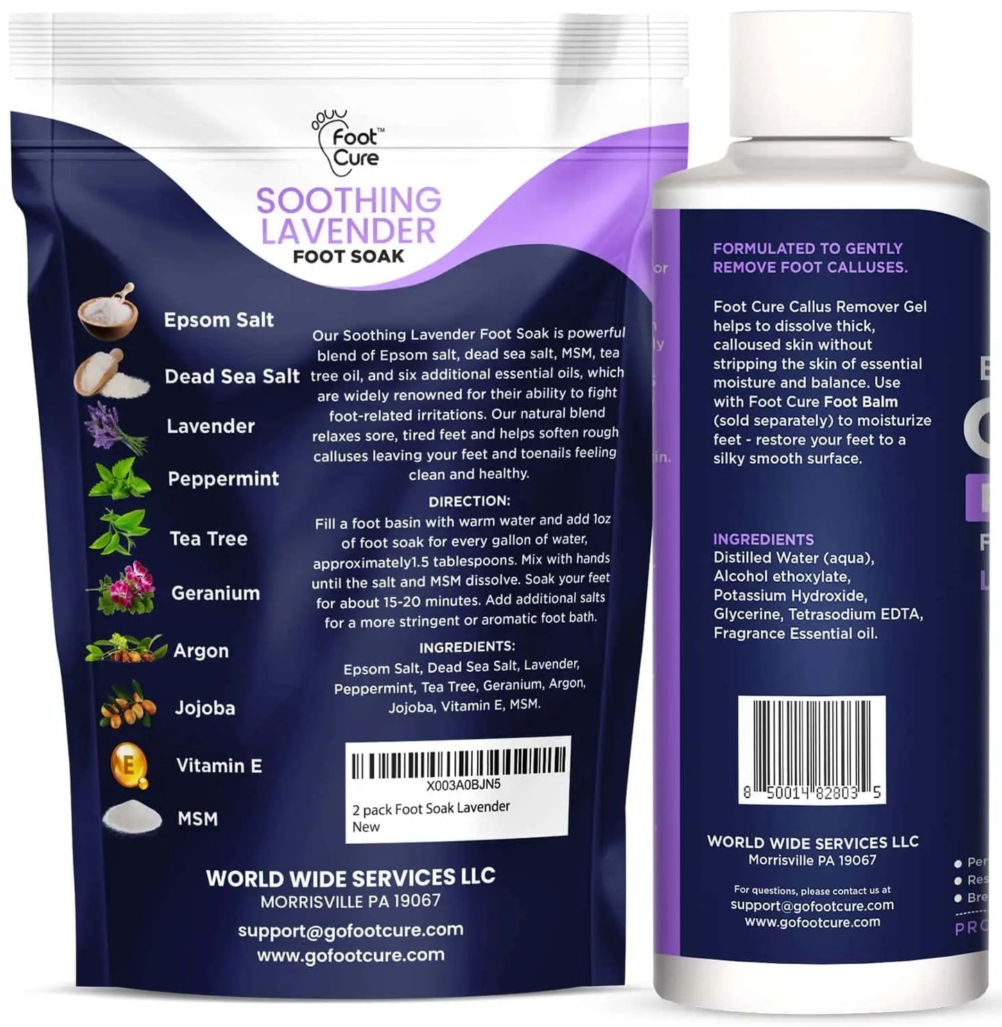 Lavender Foot Soak & Callus Remover Gel Kit Foot Cure