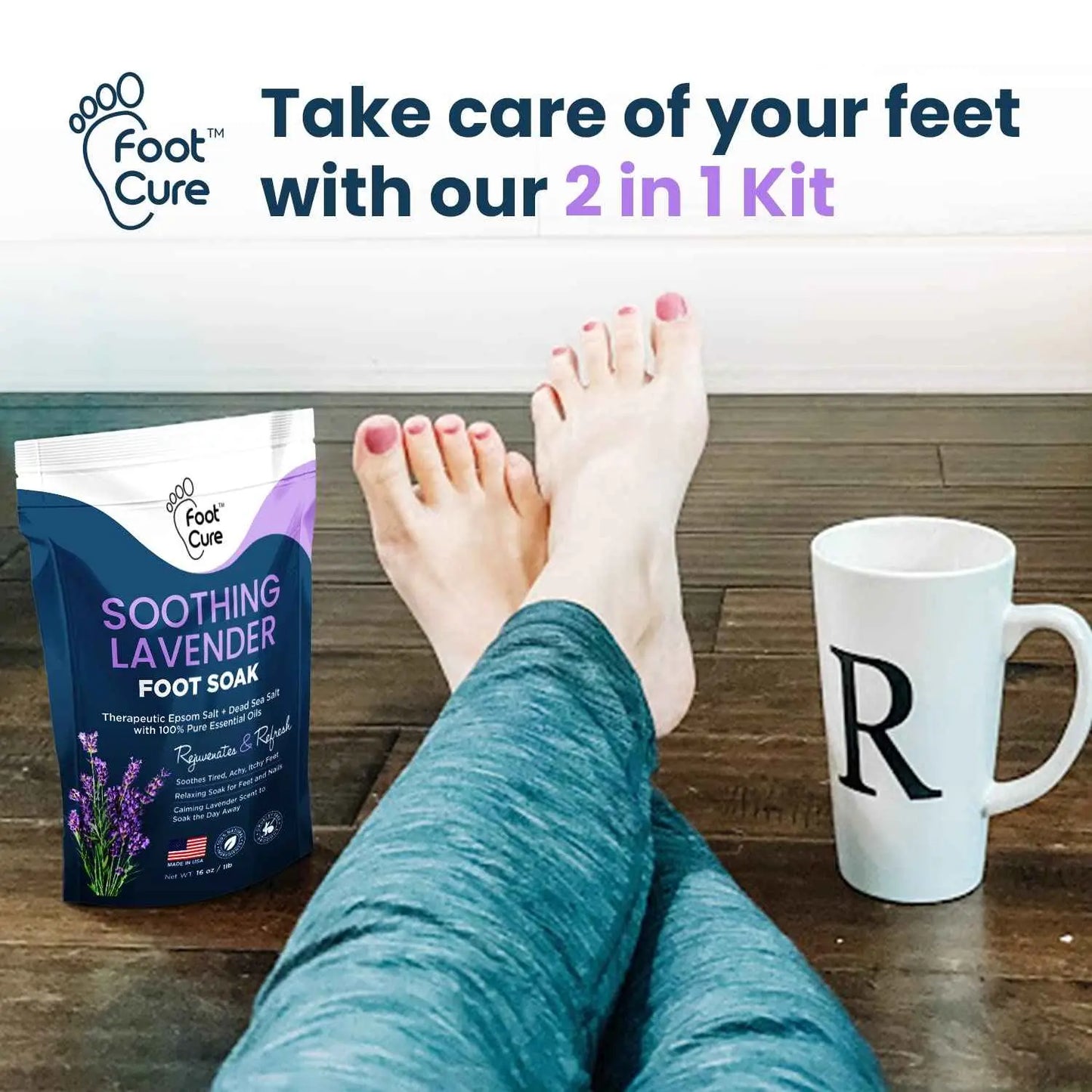 Lavender Foot Soak & Callus Remover Gel Kit Foot Cure