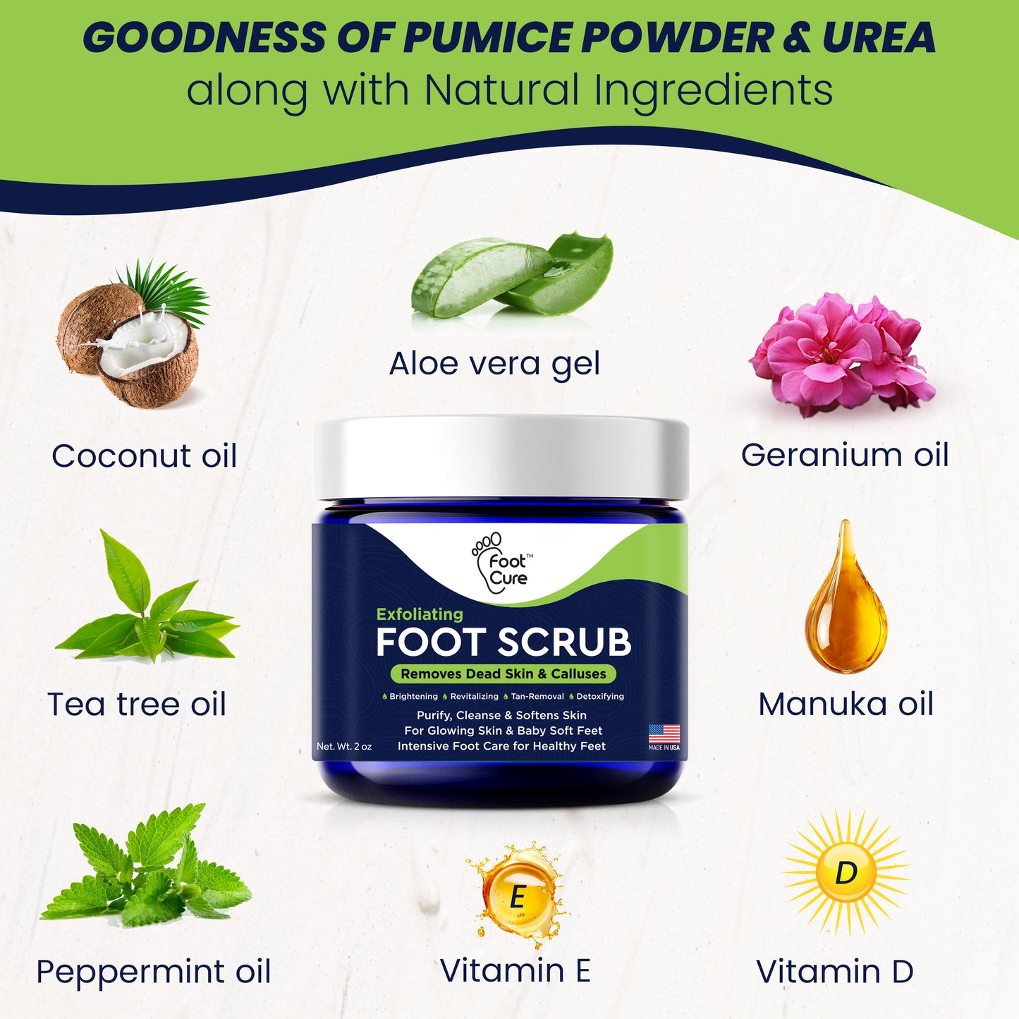 Exfoliating Foot Scrub with Pumice Stone Powder - 2 Pack