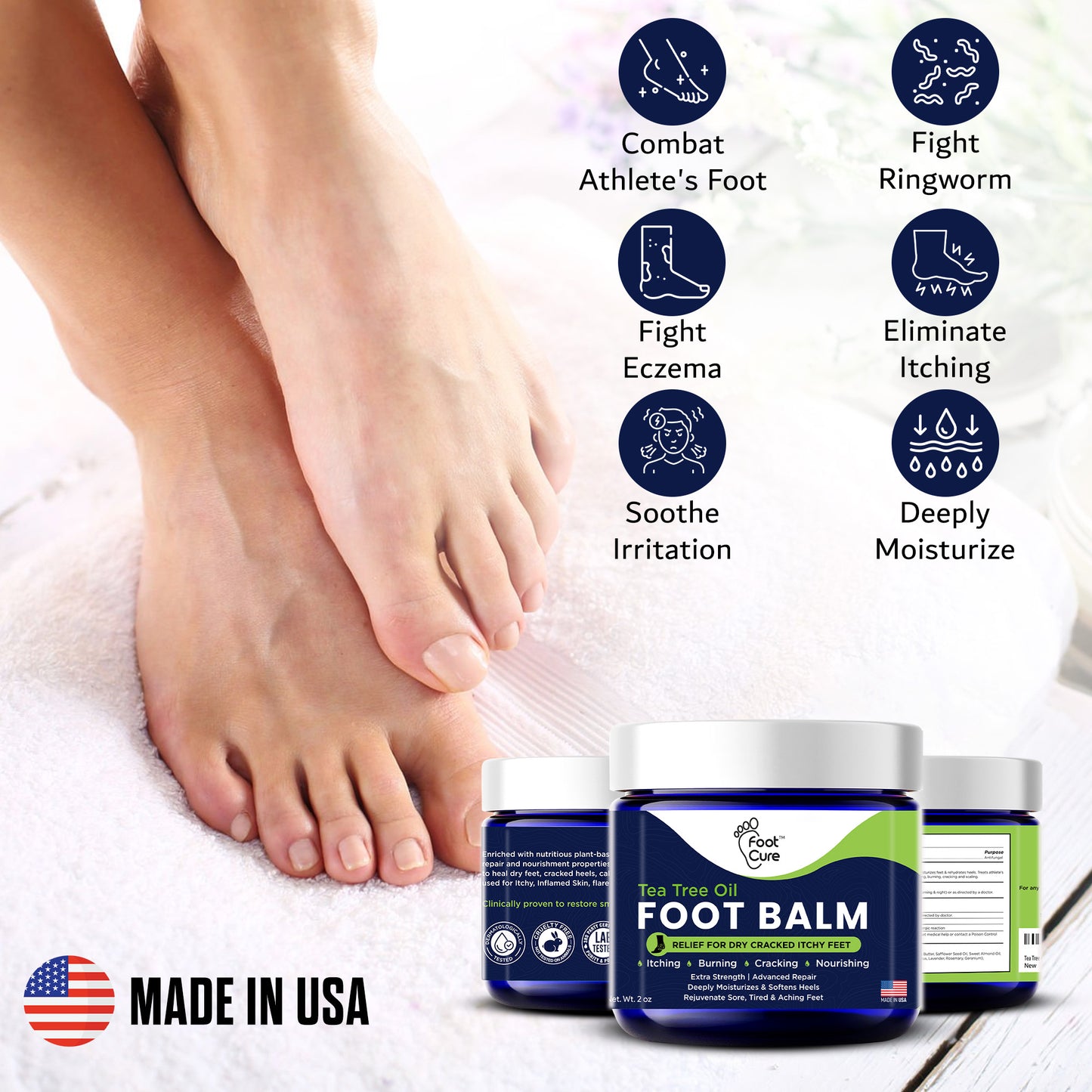Tea Tree Oil Foot Balm - Pack of 2