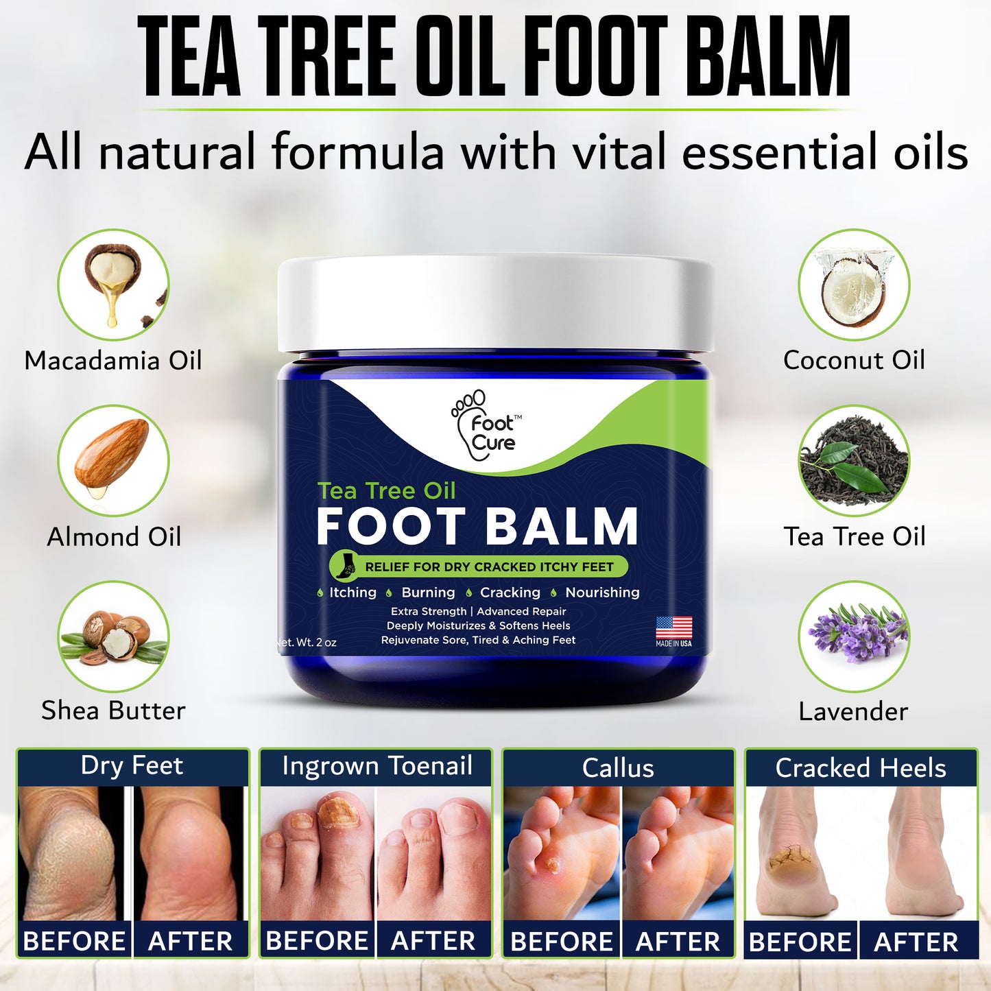 Tea Tree Oil Foot Balm - Pack of 2