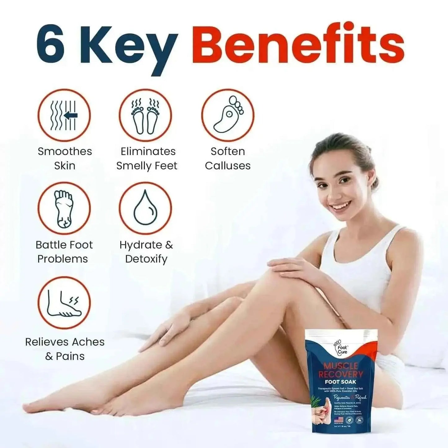 Muscle Relief Foot Soak with Epsom Salts Pack of 2 Foot Cure