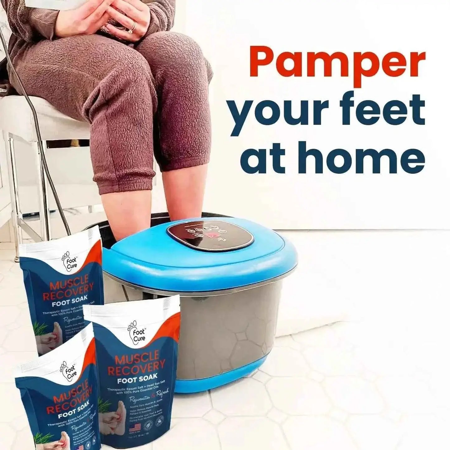 Muscle Relief Foot Soak with Epsom Salts Pack of 2 Foot Cure