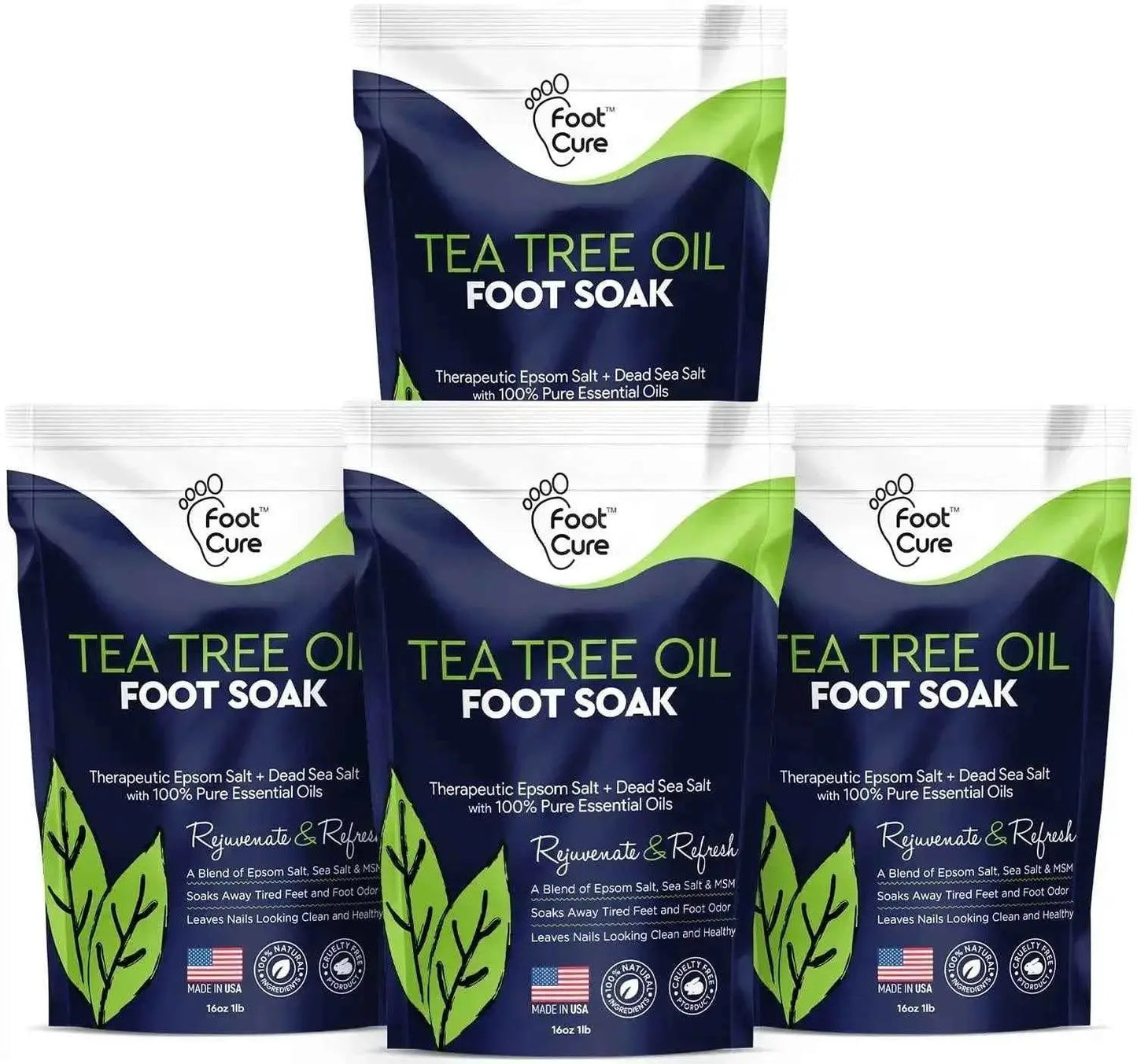 Tea Tree Oil Foot Soak with Epsom Salts 4 Pack Foot Cure