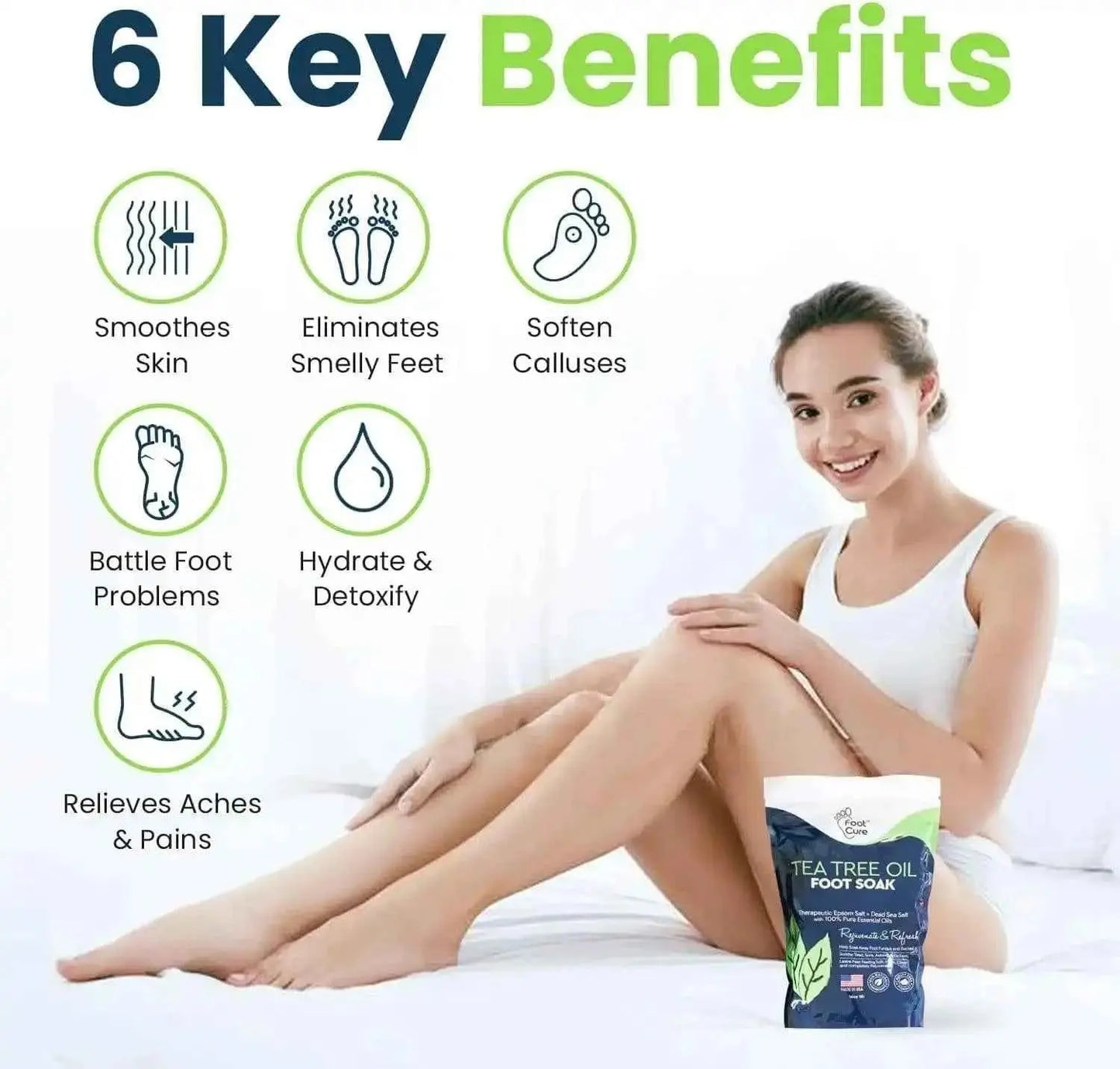 Tea Tree Oil Foot Soak with Epsom Salts 4 Pack Foot Cure
