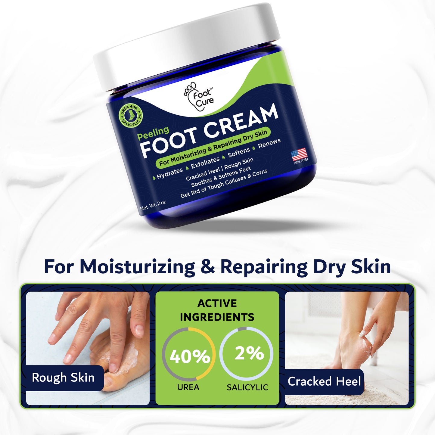 Tea Tree Oil Foot Cream - 2 Ounce Pack of 1
