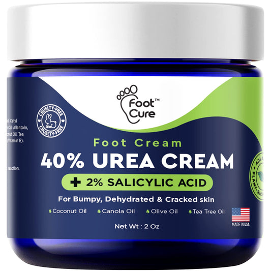 Tea Tree Oil Foot Cream - Moisturizing Athletes Foot Care For Dry Cracked Feet Cream - Heel & Callus Removal, Toenail Treatment, Ringworm Itchiness Relief - Made in USA Foot Cream, 2 Ounce Pack of 1