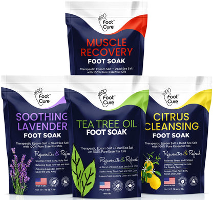 Foot Soak with Epsom Salts- Variety Pack of 4