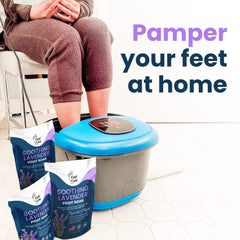 Soothing Lavender Foot Soak with Epsom Salt - Best Toenail Treatment, & Softens Calluses - Soothes Sore & Tired Feet, Foot Odor Scent, Spa Pedicure - Made in USA 16 oz