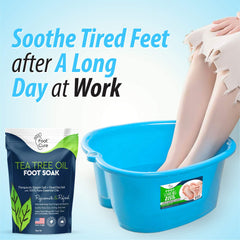 Foot Soaking Bath Basin - Large Size for Soaking Feet, Best Pedicure at Home Spa Treatment - Callus, Fungus and Dead Skin Remover, Enjoy Hot Water Foot Massager, Scrubbing in This Tub/Bucket - Blue