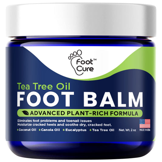 Tea Tree Oil Foot Balm/ Moisturizer For Dry Cracked Feet - Instantly Hydrates & Soothes Irritated Skin & Athletes Foot - Best Foot Care for Women and Men - Made in USA