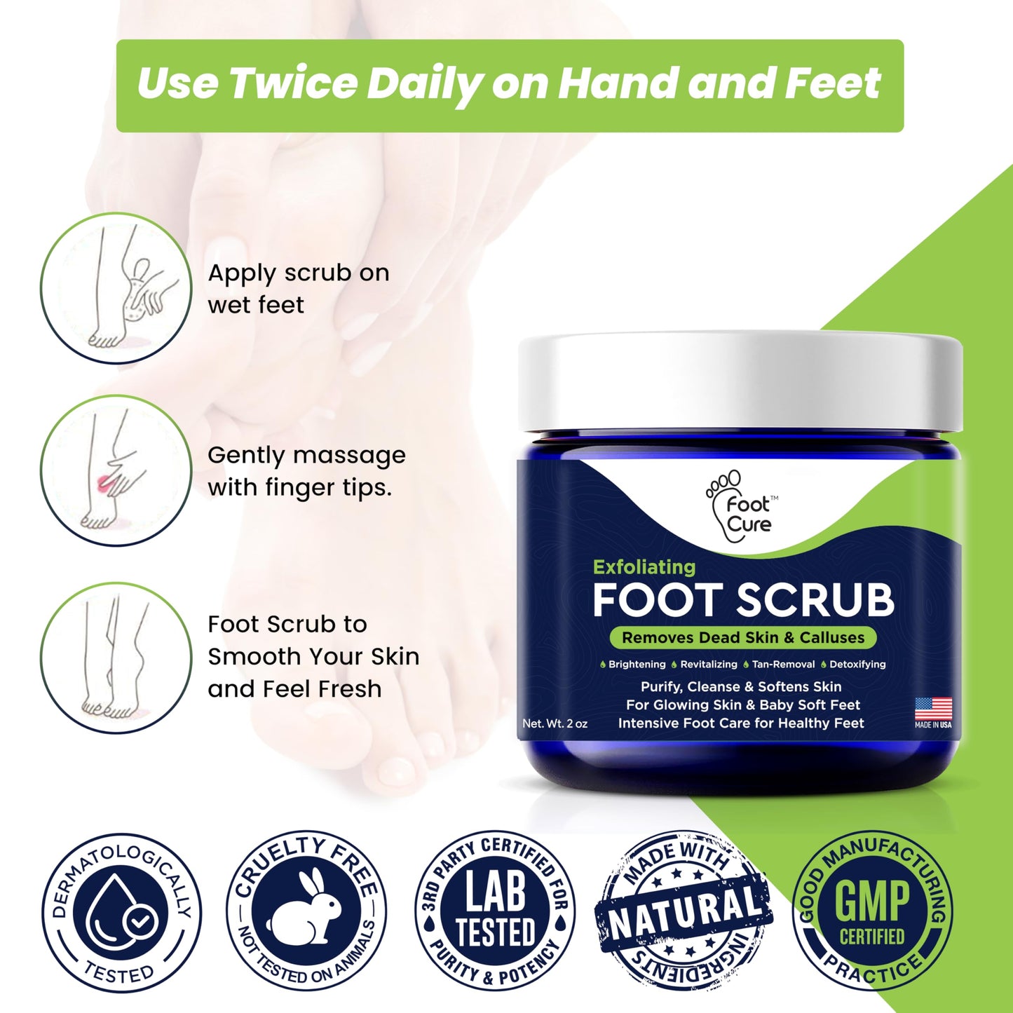 Exfoliating Foot Scrub with Pumice Stone Powder - 1 Pack