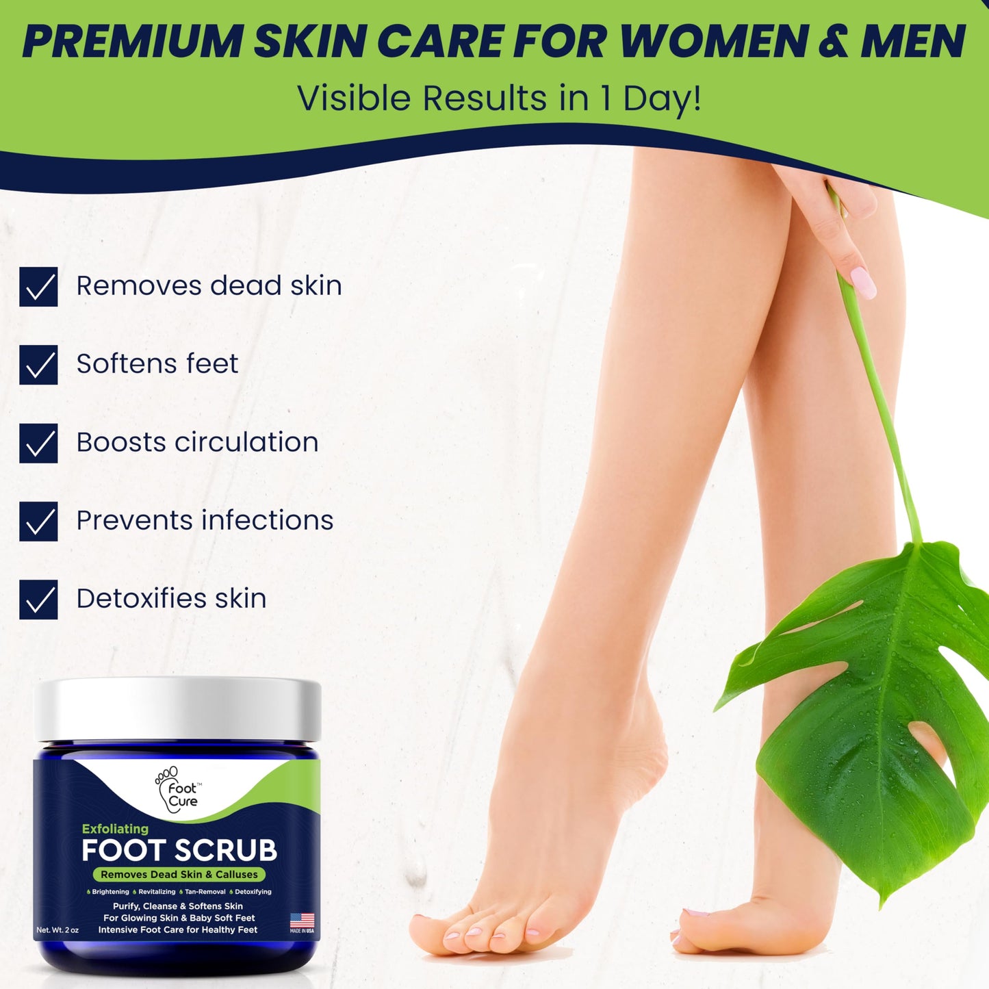 Exfoliating Foot Scrub with Pumice Stone Powder - 1 Pack