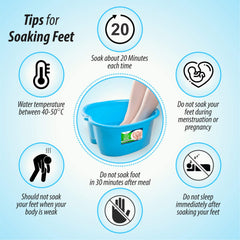 Foot Soaking Bath Basin - Large Size for Soaking Feet, Best Pedicure at Home Spa Treatment - Callus, Fungus and Dead Skin Remover, Enjoy Hot Water Foot Massager, Scrubbing in This Tub/Bucket - Blue