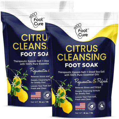 Citrus Detox Foot Soak With Epsom Salts 16 oz (Pack of 2) Foot Cure