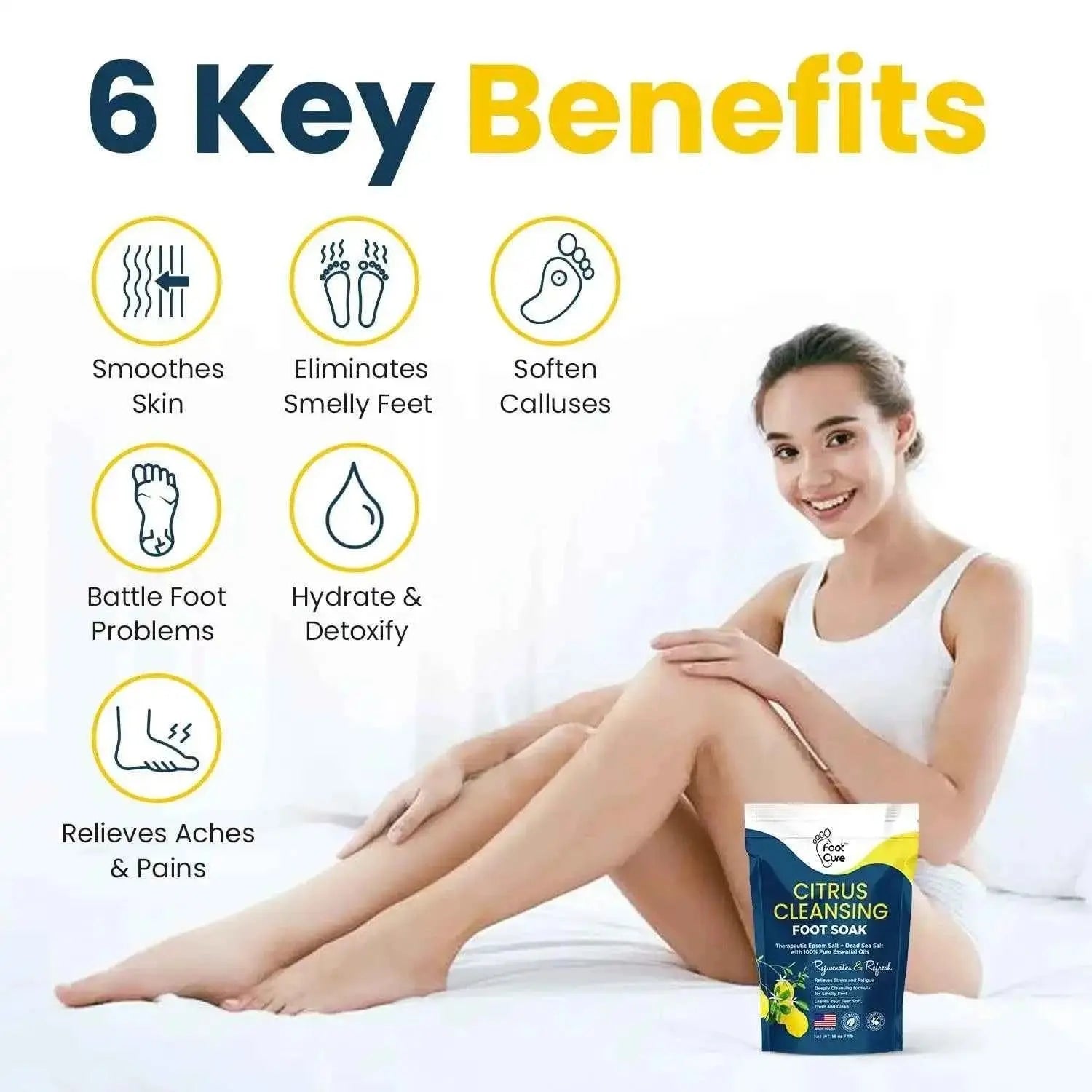 Citrus Detox Foot Soak with Epsom Salts - 16oz Foot Cure