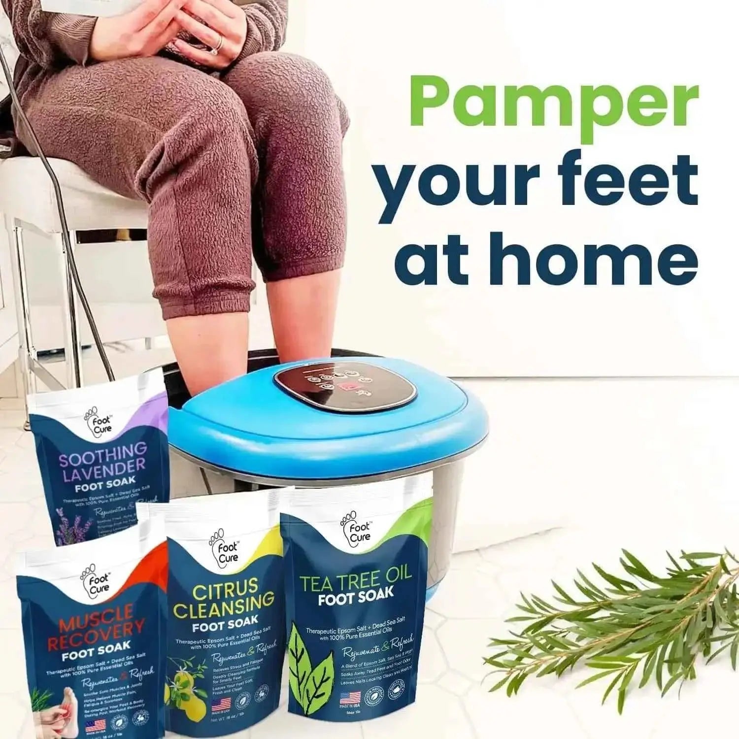 Foot Soak with Epsom Salts- Variety Pack of 4 Foot Cure
