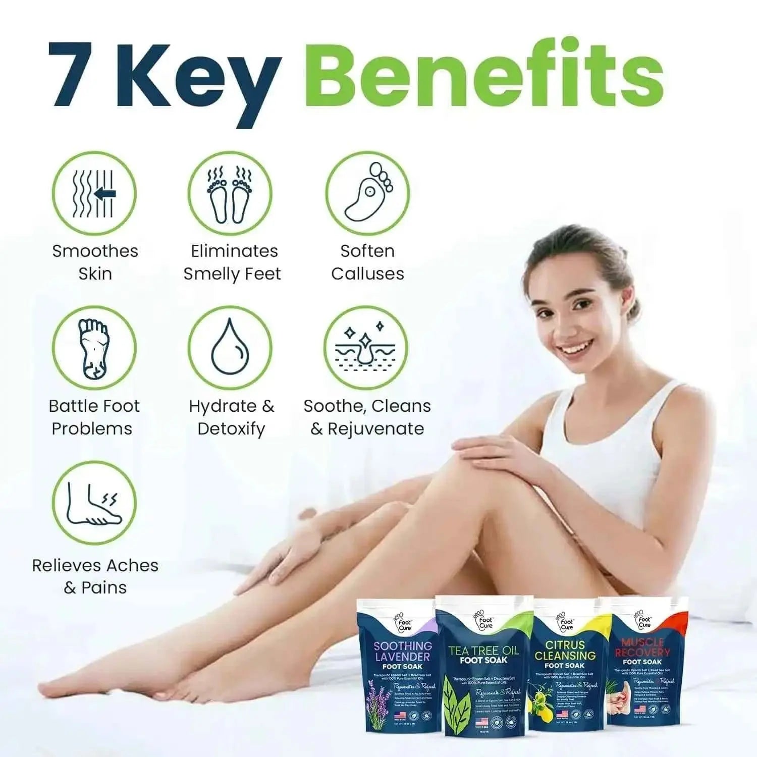 Foot Soak with Epsom Salts- Variety Pack of 4 Foot Cure