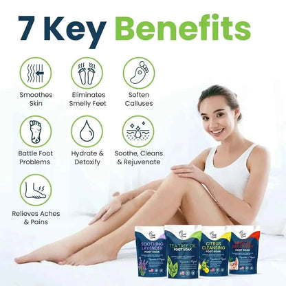 Foot Soak with Epsom Salts- Variety Pack of 4 Foot Cure