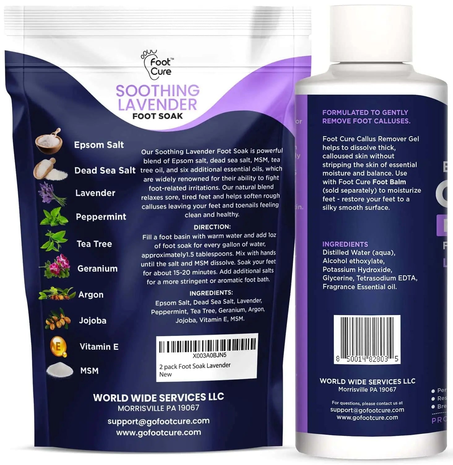 Lavender Foot Soak & Callus Remover Gel Kit Foot Cure