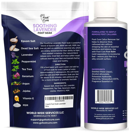 Lavender Foot Soak & Callus Remover Gel Kit Foot Cure