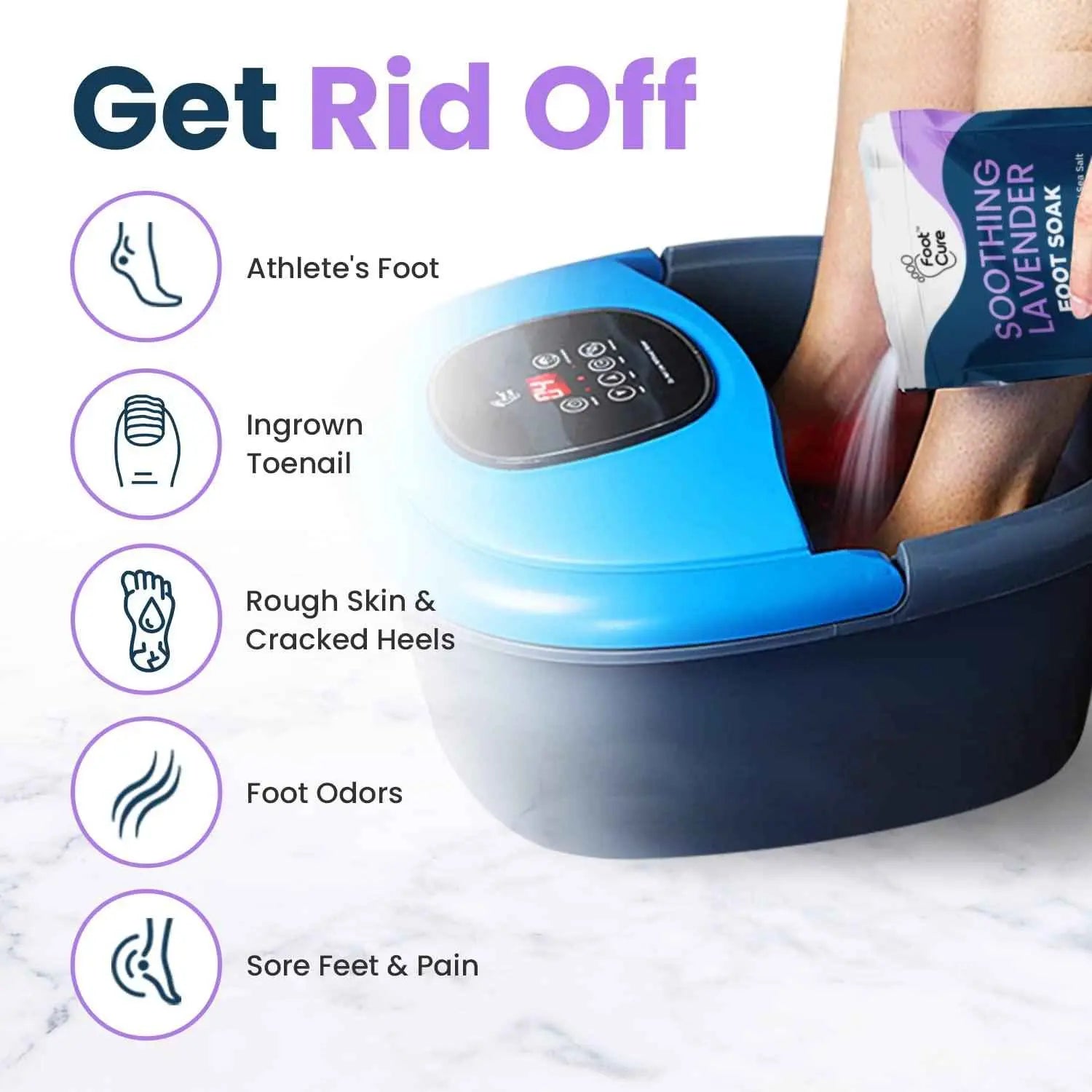 Soothing Lavender Foot Soak with Epsom Salt - Pack of 2 Foot Cure
