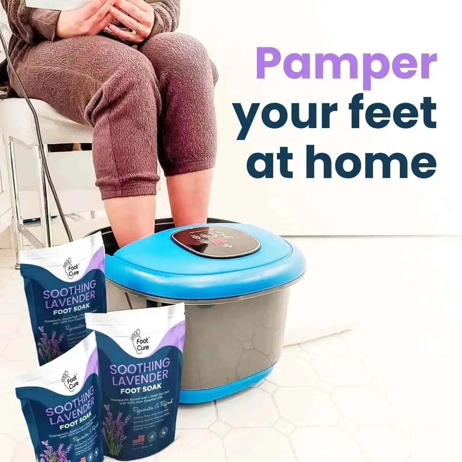 Soothing Lavender Foot Soak with Epsom Salt - Pack of 2 Foot Cure